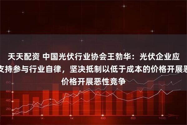 天天配资 中国光伏行业协会王勃华：光伏企业应进一步支持参与行业自律，坚决抵制以低于成本的价格开展恶性竞争